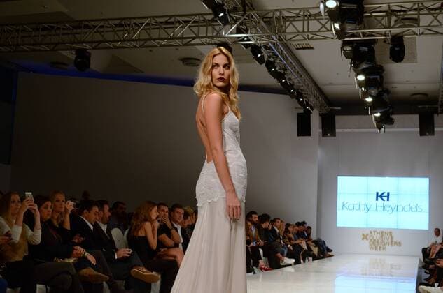 Oct. 23, 2015 - Athens, Greece - A model wears creation of Kathy Heyndels. Fashion designers present their creations during the 18th Athens Xclusive Designers Week Fashion event in Athens. Athens Greece - ZUMAp133