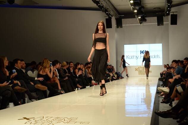 Oct. 23, 2015 - Athens, Greece - A model wears creation of Kathy Heyndels. Fashion designers present their creations during the 18th Athens Xclusive Designers Week Fashion event in Athens. Athens Greece - ZUMAp133