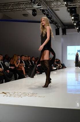 Oct. 23, 2015 - Athens, Greece - A model wears creation of Kathy Heyndels. Fashion designers present their creations during the 18th Athens Xclusive Designers Week Fashion event in Athens. Athens Greece - ZUMAp133