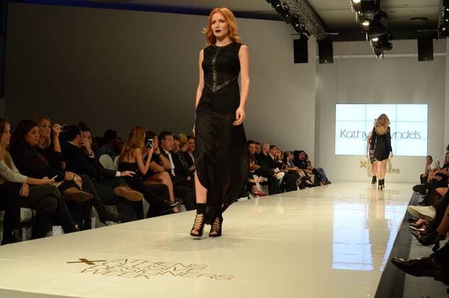 Oct. 23, 2015 - Athens, Greece - A model wears creation of Kathy Heyndels. Fashion designers present their creations during the 18th Athens Xclusive Designers Week Fashion event in Athens. Athens Greece - ZUMAp133