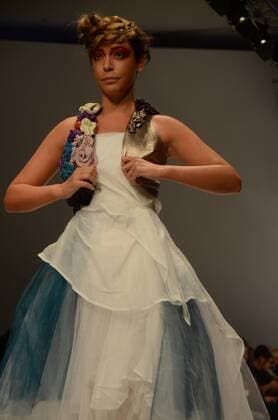 Oct. 23, 2015 - Athens, Greece - A model wears creation of fashion designer Vasilicev Kovacev. Fashion designers present their creations as part of the 18th Athens Xclusive Designers Week fashion event in Athens. Athens Greece - ZUMAp133