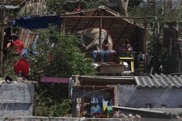 Oct. 24, 2015 - Jalisco, Mexico - Damages in Punta Perula, Jalisco, Mexico, on October 24, 2015 after Hurricane Patricia...Residents of rural areas near Jalisco have seen heavy flooding that has ravaged crops and torn the roofs off several produce stands and homes. Jalisco Mexico  - ZUMAn230