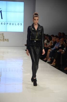 Oct. 24, 2015 - Athens, Greece - A model wears a creation of Tassos Mitropoulos fashion designer. Fashion designers present their creations as part of 2nd Day of the 18th Athens Xclusive Designers Week fashion event in Athens. Athens Greece - ZUMAp133