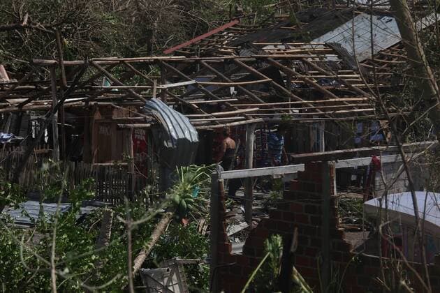 Oct. 24, 2015 - Mexico - Houses of Punta Perula in Jalisco s State coast without roof and walls because hurricane Patricia. Hurricane Patricia the strongest hurricane ever recorded made landfall on Friday without causing the catastrophic damage that many had anticipated. That lack of destruction is in large part due to the storm™s record winds staying confined to a small area and hitting a relatively unpopulated region. Mexico - ZUMAp133