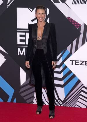 Ruby Rose arrives at the MTV Europe Music Awards in Milan, Italy on October 25, 2015.  MIL20151025752 DAVIDxSILPA