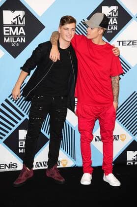 Milan, MTV Europe Music Awards 2015. Press Room Backstage. Pictured : Justin Bieber, Martin Garrix  AlbertoxTerenghi