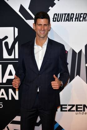 Milan MTV Europe Music Award s (EMA) 2015 Arrivals. Pictured: Novak Djokovic  Comi Terenghi