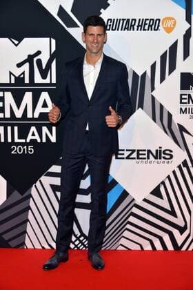 Milan MTV Europe Music Award s (EMA) 2015 Arrivals. Pictured: Novak Djokovic  Comi Terenghi