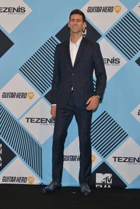 Milan, MTV Europe Music Award s (EMA) 2015, Press Room Backstage. Pictured Novak Djokovic  Comi Terenghi