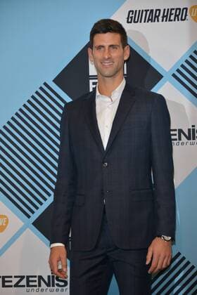 Milan, MTV Europe Music Award s (EMA) 2015, Press Room Backstage. Pictured Novak Djokovic  Comi Terenghi