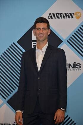 Milan, MTV Europe Music Award s (EMA) 2015, Press Room Backstage. Pictured Novak Djokovic  Comi Terenghi
