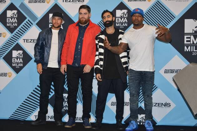 Milan, MTV Europe Music Award s (EMA) 2015, Press Room Backstage. Pictured Rudimental  Comi Terenghi