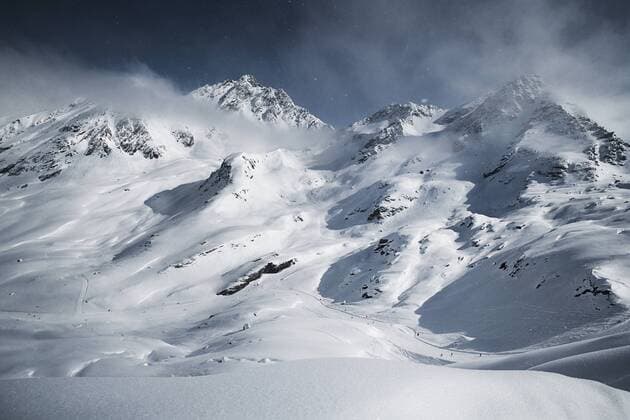 Austria, Tyrol, Ischgl, winter landscape in the mountains  ABF000672