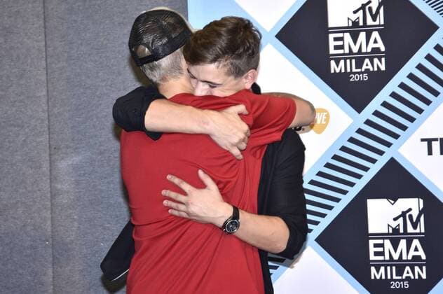 Justin Bieber und Martin Garrix bei der Verleihung der MTV Europe Music Awards 2015 im Mediolanum Forum. Mailand, 25.10.2015 Foto:xA.xHübnerx xFuturexImage