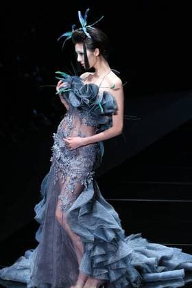 (151026) -- BEIJING, Oct. 26, 2015 -- A model shows the color make-up designed by Mao Geping during the China Fashion Week, in Beijing, capital of China, Oct. 26, 2015. ) (zkr) CHINA-BEIJING-FASHION WEEK-COLOR MAKE-UP(CN) LixMingfang 