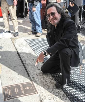 Oct. 26, 2015 - Chester, Pennsylvania, U.S - Legendary guitarist, JEFF LABAR of the group Cinderella, is inducted into the Philadelphia Music Alliance Walk of Fame. The induction ceremony was held in front of the Kimmel Center in Philadelphia Pa The group Cinderella is a part of the class of 2015 inductees Chester U.S. - ZUMArf1_