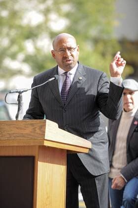 Oct. 26, 2015 - Chester, Pennsylvania, U.S - Philadelphia Mayor MICHAEL NUTTER, gives a speech at the Philadelphia Music Alliance 2015 induction ceremony which was held at the Kimmel Center in Philadelphia Pa Chester U.S. - ZUMArf1_