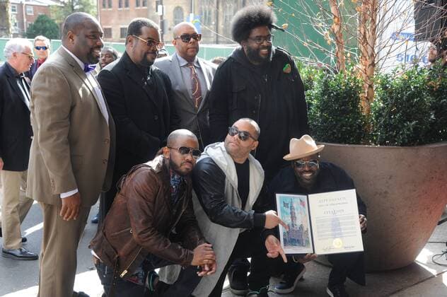 Oct. 26, 2015 - Chester, Pennsylvania, U.S - The Roots Band and Philadelphia Councilman KENYATTA JOHNSON, at their 2015 Philadelphia Music Alliance Walk of Fame induction ceremony which was held in front of the Kimmel Center in Philadelphia Pa The Roots Band are part of the class of 2015 inductees Chester U.S. - ZUMArf1_