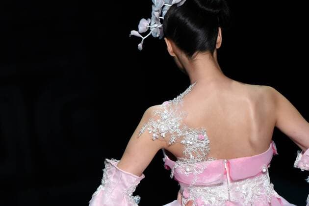 BEIJING, CHINA - OCTOBER 26: (CHINA OUT) A model showcases designs on the runway at 2016 MGPIN show during the Mercedes-Benz China Fashion Week Spring Summer 2016 at 751D.PARK on October 26, 2015 in Beijing, China.  CFP474922557