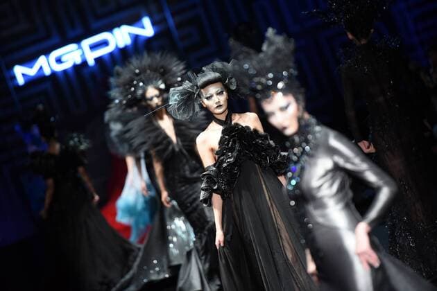 BEIJING, CHINA - OCTOBER 26: (CHINA OUT) Models showcase designs on the runway at 2016 MGPIN show during the Mercedes-Benz China Fashion Week Spring Summer 2016 at 751D.PARK on October 26, 2015 in Beijing, China.  CFP474922563