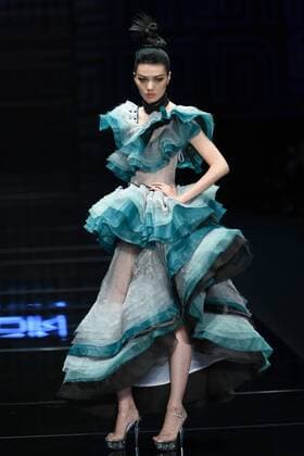 BEIJING, CHINA - OCTOBER 26: (CHINA OUT) A model showcases designs on the runway at 2016 MGPIN show during the Mercedes-Benz China Fashion Week Spring Summer 2016 at 751D.PARK on October 26, 2015 in Beijing, China.  CFP474922564