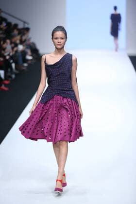 BEIJING, CHINA - OCTOBER 26: (CHINA OUT) A model showcases designs on the runway at Angelos Bratis Collection during the Mercedes-Benz China Fashion Week Spring Summer 2016 at 751D.PARK on October 26, 2015 in Beijing, China.  CFP474944393