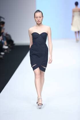 BEIJING, CHINA - OCTOBER 26: (CHINA OUT) A model showcases designs on the runway at Angelos Bratis Collection during the Mercedes-Benz China Fashion Week Spring Summer 2016 at 751D.PARK on October 26, 2015 in Beijing, China.  CFP474944397