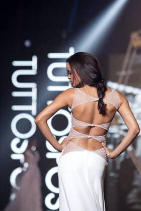Oct. 26, 2015 - Naples, Italy, Italy - A model wears the bridal gown designed by Pinella Passaro during the Tuttosposi 2015 at Mostra d Oltremare. Naples Italy - ZUMAp133