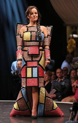 A model wears a creation made with chocolate during a fashion show at the inauguration of the 21st annual Salon du Chocolat in Paris on October 27, 2015. The show, the world s biggest dedicated to chocolate, brings together fashion designers and chocolatiers from around the world.  PAR20151027729 DAVIDxSILPA