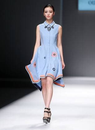 BEIJING, CHINA - OCTOBER 28: (CHINA OUT) A model showcases designs on the runway at OUDIFU & oudifufay Collection during the Mercedes-Benz China Fashion Week Spring Summer 2016 at Beijing Hotel on October 28, 2015 in Beijing, China.  CFP475027358