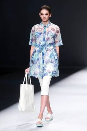 BEIJING, CHINA - OCTOBER 28: (CHINA OUT) A model showcases designs on the runway at OUDIFU & oudifufay Collection during the Mercedes-Benz China Fashion Week Spring Summer 2016 at Beijing Hotel on October 28, 2015 in Beijing, China.  CFP475027367