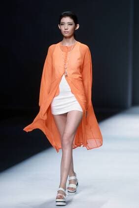 BEIJING, CHINA - OCTOBER 28: (CHINA OUT) A model showcases designs on the runway at OUDIFU & oudifufay Collection during the Mercedes-Benz China Fashion Week Spring Summer 2016 at Beijing Hotel on October 28, 2015 in Beijing, China.  CFP475027368