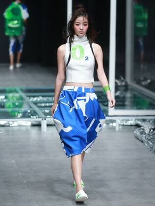 BEIJING, CHINA - OCTOBER 28: (CHINA OUT) A model showcases designs on the runway at ILOVECHOC Collection during the Mercedes-Benz China Fashion Week Spring Summer 2016 at 751D.PARK on October 28, 2015 in Beijing, China.  CFP475027937