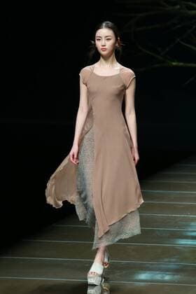 BEIJING, CHINA - OCTOBER 29: (CHINA OUT) A model showcases designs on the runway at 95 Secret Deng Zhaoping Collection during the Mercedes-Benz China Fashion Week Spring Summer 2016 at Beijing Hotel on October 29, 2015 in Beijing, China.  CFP475107108