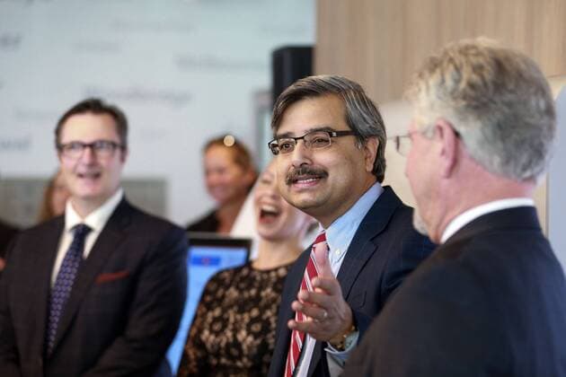 Oct. 29, 2015 - Toronto, ON, Canada - TORONTO, ON - OCTOBER 29 - Canada Post CEO Deepak Chopra speaks at an event opening a new concept store in Richmond Hill, October 29, 2015. Toronto Canada  - ZUMAt14_