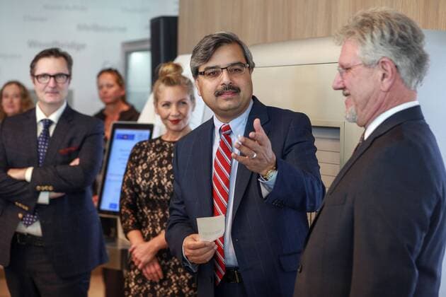 Oct. 29, 2015 - Toronto, ON, Canada - TORONTO, ON - OCTOBER 29 - Canada Post CEO Deepak Chopra speaks at an event opening a new concept store in Richmond Hill, October 29, 2015. Toronto Canada  - ZUMAt14_