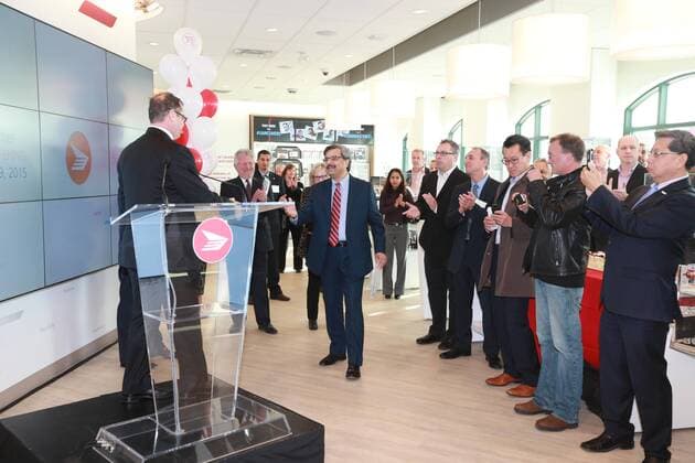 Oct. 29, 2015 - Toronto, ON, Canada - TORONTO, ON - OCTOBER 29 - Canada Post CEO Deepak Chopra speaks at an event opening a new concept store in Richmond Hill, October 29, 2015. Toronto Canada  - ZUMAt14_