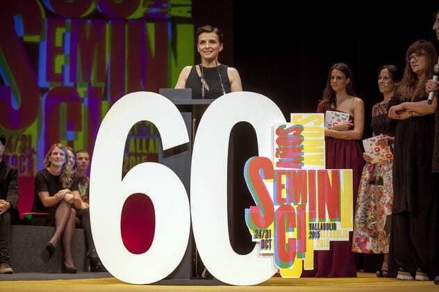 Juliette Binoche bei der Closing Ceremony mit Preisverleihung auf dem 60. Valladolid International Film Festival im Teatro Calderon. Valladolid, 31.10.2015 Juliette Binoche 