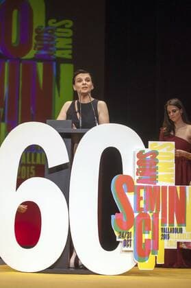 Juliette Binoche bei der Closing Ceremony mit Preisverleihung auf dem 60. Valladolid International Film Festival im Teatro Calderon. Valladolid, 31.10.2015 Juliette Binoche 