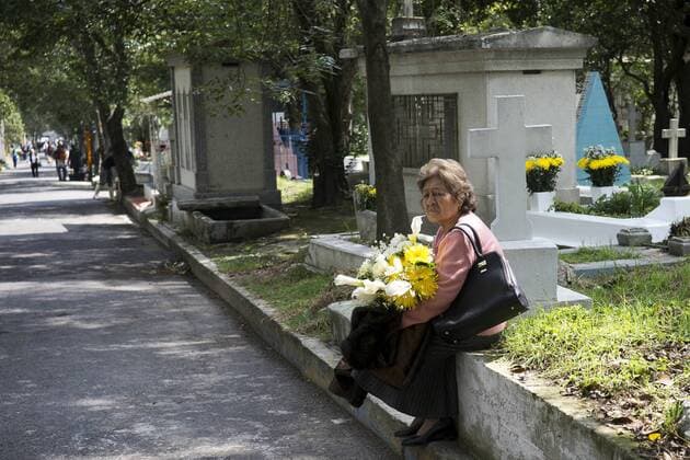 Nov. 1, 2015 - Mexico City, Mexico City, MX - People in Mexico City dedicate the day to remember the dead at cemeteries with altars, flowers, food and music. Panteon Dolores is the largest cemetery in Latin America and it receives thousands of visitors every year to celebrate this tradition. Mexico City MX - ZUMAa136