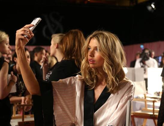 Dec. 2, 2014 - London, Great Britain - Model Stella Maxwell gets her hair and make up done prior to the 2014 Victoria s Secret Fashion Show on December 2, 2014 in London, England  - ZUMAny1