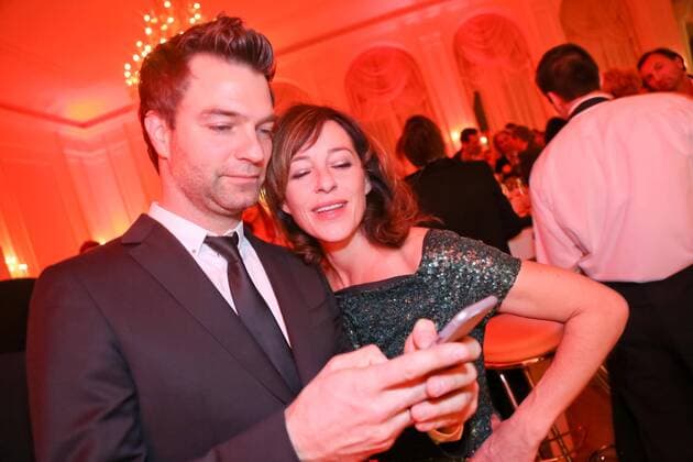 02.11.2015, Wiener Ronacher, NESTROY VERLEIHUNG 2015, Gala-Abend zum Theaterpreis im Bild: Julia Cencig, Jakob Seeböck -AfterShow