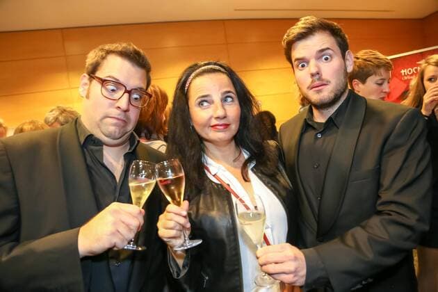 03.11.2015, Wiener Urania, Österreichischer Kabarettpreis 2015, Verleihungs-Gala im Bild: Flo u. Wisch, Nadja Maleh