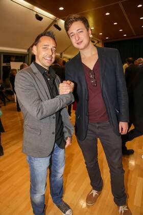 03.11.2015, Wiener Urania, Österreichischer Kabarettpreis 2015, Verleihungs-Gala im Bild: Tricky Niki, Fritz Jergitsch -Die Tagespresse -Gewinner Sonderpreis