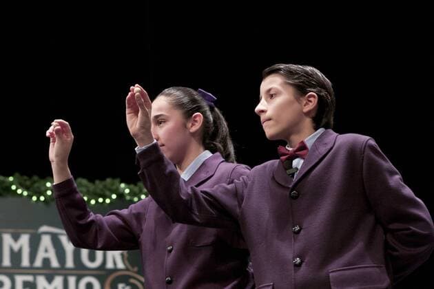 Dec. 22, 2014 - Madrid, Madrid, Spain - The traditional Spanish Christmas Lottery El Gordo (The Fat One) will share out a total of 2.24 billion euros that will be divided in 24,486,400 prizes. El Gordo (The Fat One) draw at the Royal Theatre in Madrid.  - ZUMAn23