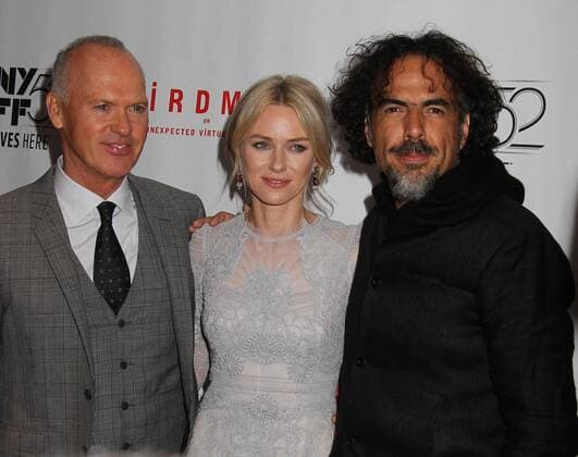 Oct. 11, 2014 - New York, New York, U.S. - Actor MICHAEL KEATON, NAOMI WATTS and director ALEJANDRO GONZALEZ INARRITU attend the 2014 New York Film Festival premiere of Birdman or the Unexpected Virtue of Ignorance held at Alice Tully Hall in Lincoln Center - ZUMAk03