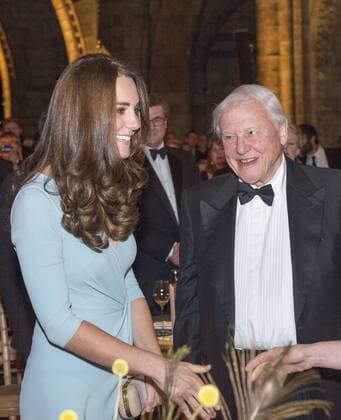 IMAGO ICONS: Sir David Attenborough Oct. 21, 2014 - London, GREAT BRITAIN - Britain s Catherine Duchess of Cambridge and David Attenborough greet guests at the Natural History Museum in London, Tuesday, October 21, 2014. The Duchess of Cambridge was attending the Wildlife Photographer of the Year 2014 awards ceremony.  - ZUMAp12