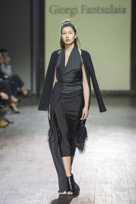 (151108) -- TBILISI, Nov. 8, 2015 -- A model presents a creation of Giorgi Pantsulaia during the Mercedes Benz Fashion Week in Tbilisi, capital of Georgia, on Nov 8, 2015. ) GEORGIA-TBILISI-FASHION WEEK-PANTSULAIA GiorgixInduashvili 