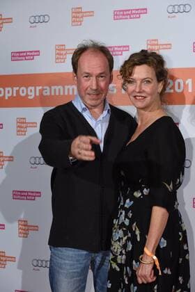 Schauspieler Ulrich Noethen und Margarita Broich posiert am 09.11.2015 in Köln vor der Verleihung des Kino Programm Preis NRW.