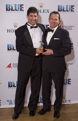 Monaco, Monte Carlo - November 09, 2015: Prizegiving Gala at Blue Monaco 2015, a Global Film Festival and Conservation Summit with Filmmaker David Owen Brown and Denis Jensen Prizegiving Gala at Blue Monaco 2015, a Global Film Festival and Conservation Summit Blue Monaco Global Filmfestival - Preisverleihung
